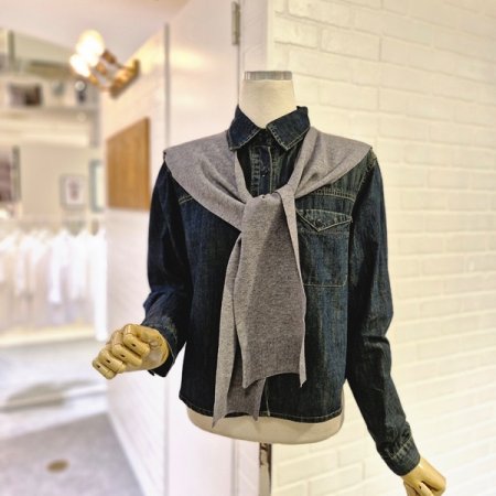 데님베이직케이프세트셔츠