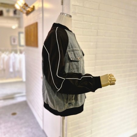 르라그배색데님점퍼