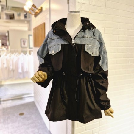 르로리청배색후드점퍼