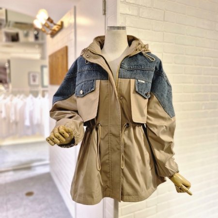 르로리청배색후드점퍼