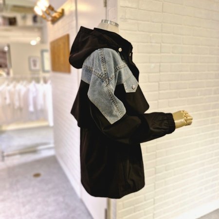 르로리청배색후드점퍼