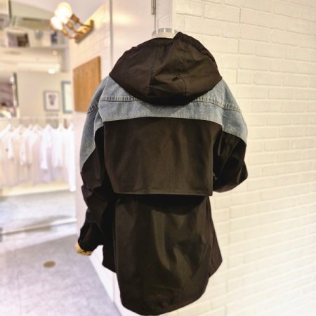 르로리청배색후드점퍼