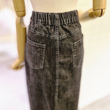 르앞트임일자데님스커트