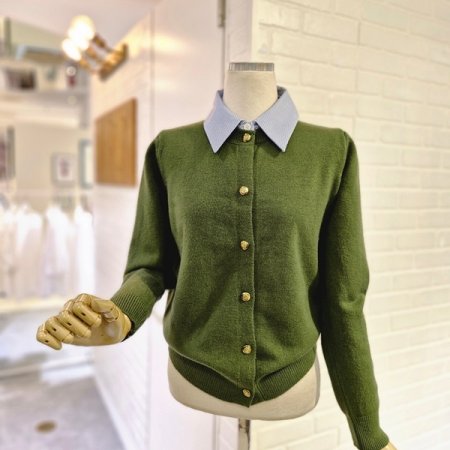 로카라배색가디건