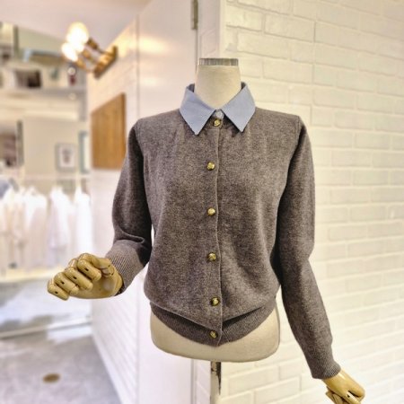 로카라배색가디건