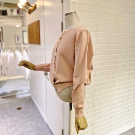 르레이스테잎배색가디건