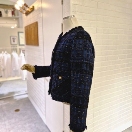 르포켓버튼트위드자켓