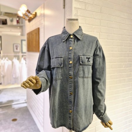 르리본데님셔츠