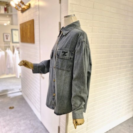 르리본데님셔츠