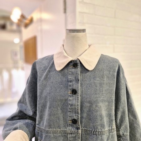 로로배색데님자켓