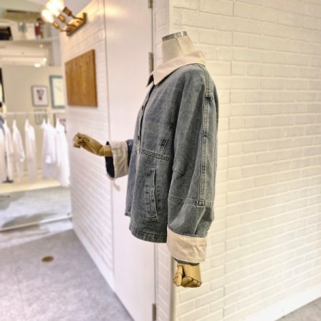 로로배색데님자켓