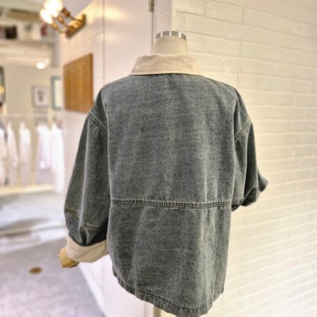 로로배색데님자켓