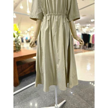 카라배색허리스트링 원피스