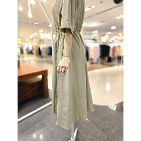 카라배색허리스트링 원피스