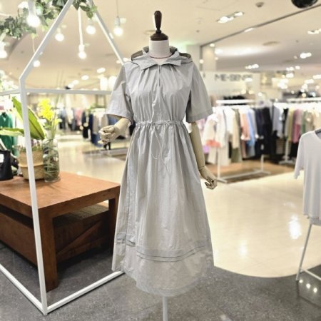 바스락 허리스트링 후드원피스