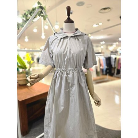 바스락 허리스트링 후드원피스