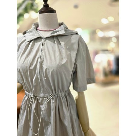 바스락 허리스트링 후드원피스