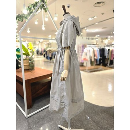 바스락 허리스트링 후드원피스