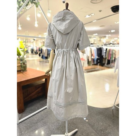 바스락 허리스트링 후드원피스