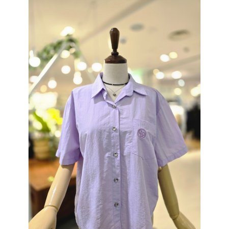 버튼자수 반팔셔츠