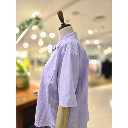 버튼자수 반팔셔츠