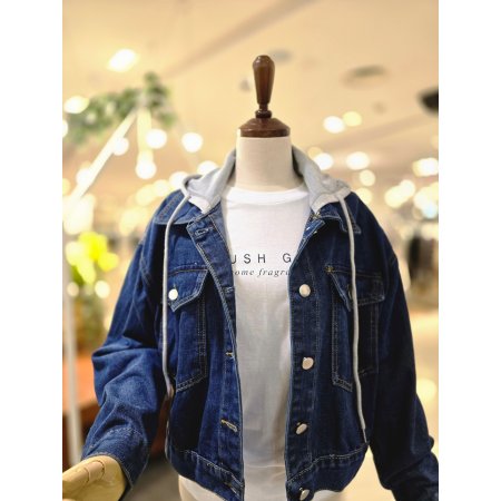 크러시후드데님자켓