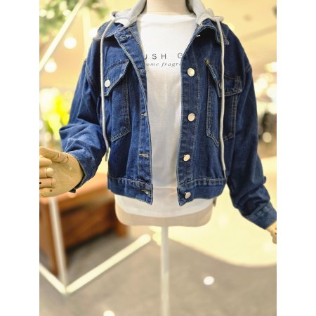 크러시후드데님자켓