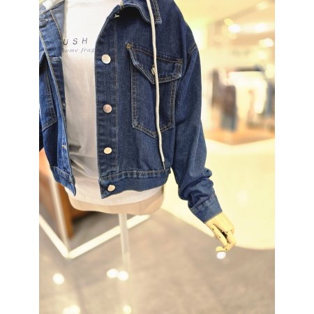 크러시후드데님자켓
