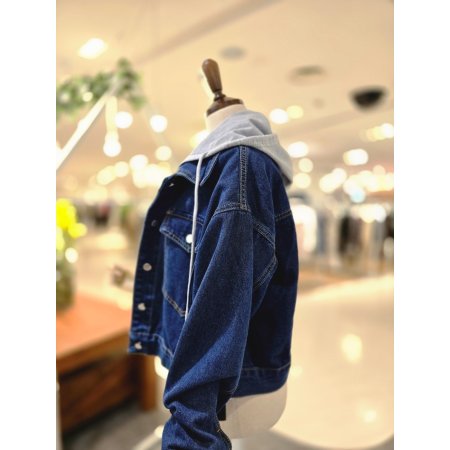 크러시후드데님자켓