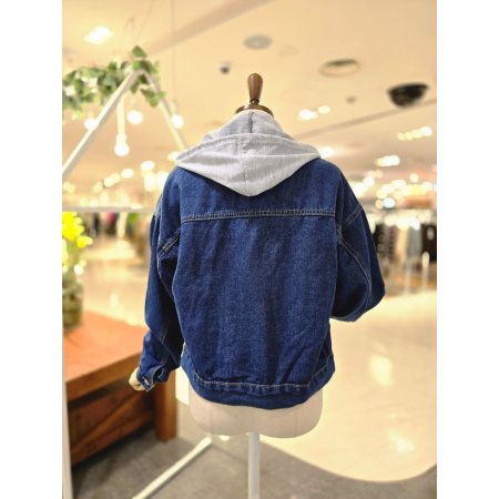 크러시후드데님자켓