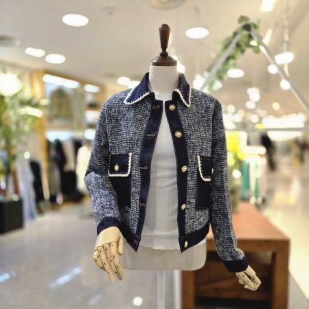 꽈배기 진 트위드자켓