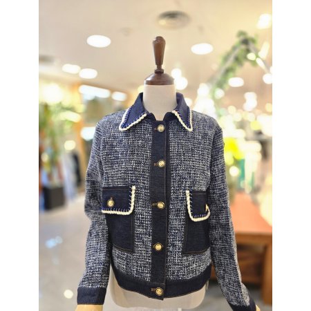 꽈배기 진 트위드자켓