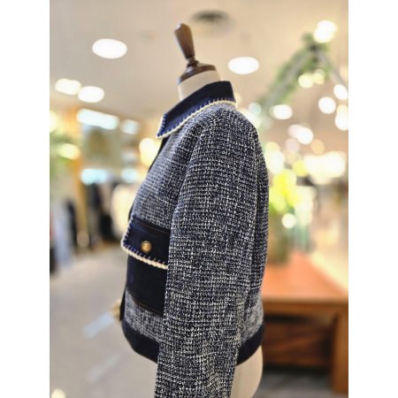 꽈배기 진 트위드자켓