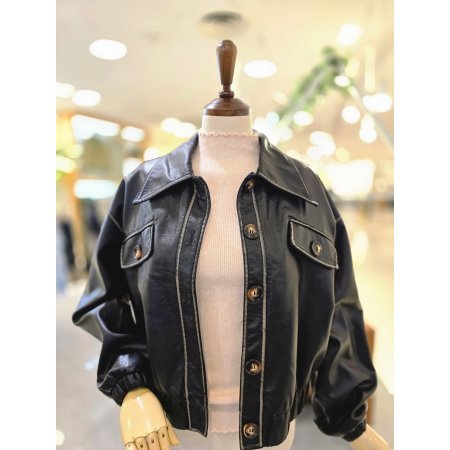 빈티지버튼레더자켓