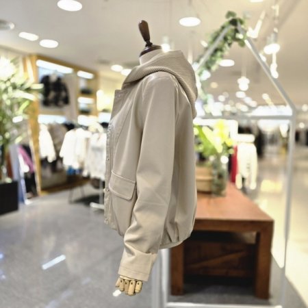 니트후드탈 라이더자켓