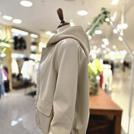 니트후드탈 라이더자켓