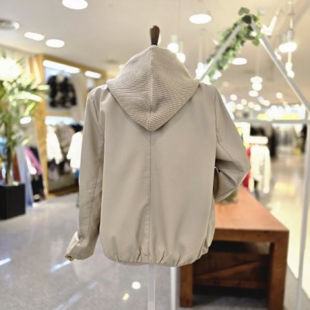 니트후드탈 라이더자켓