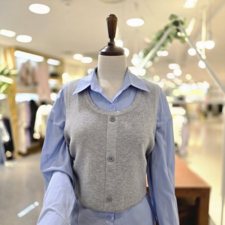 하프조끼세트 블라우스