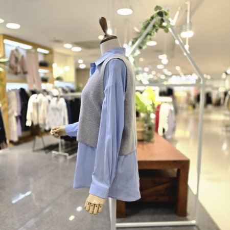 하프조끼세트 블라우스