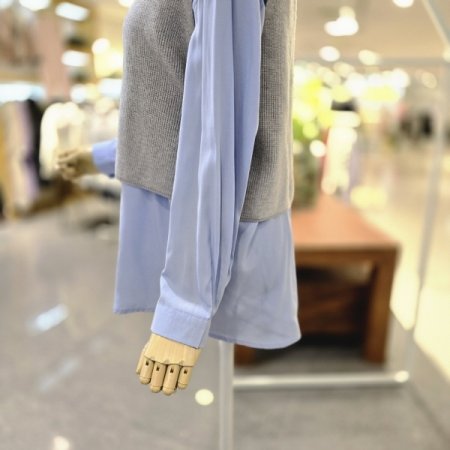 하프조끼세트 블라우스