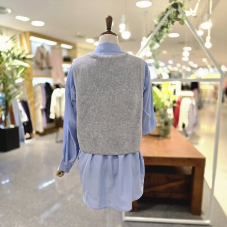 하프조끼세트 블라우스