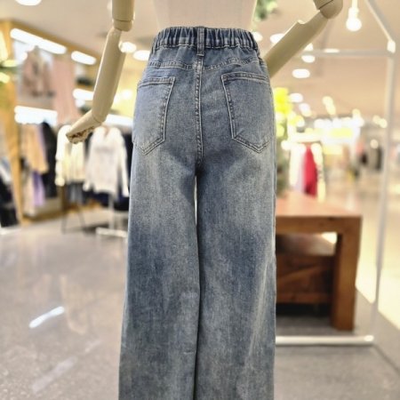 뒷밴딩일자데님팬츠