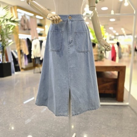 앞트임플레어데님스커트