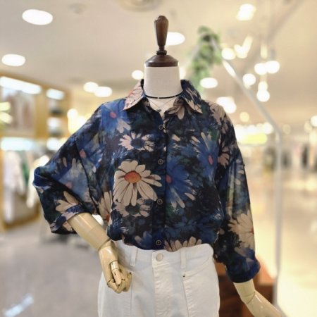 해바라기 롱 블라우스