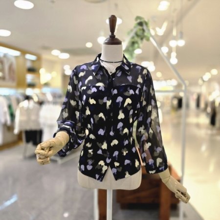 하트7부소매 블라우스