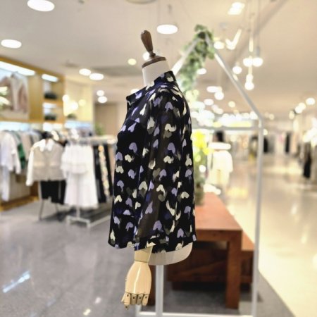 하트7부소매 블라우스