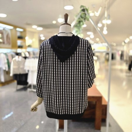 체크7부 블라우스