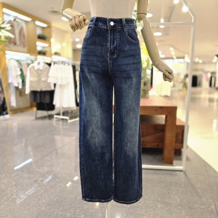 스판일자데님팬츠