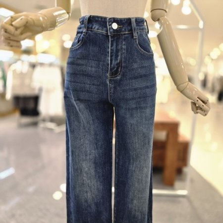 스판일자데님팬츠