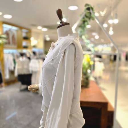 넥리본블라조끼세트